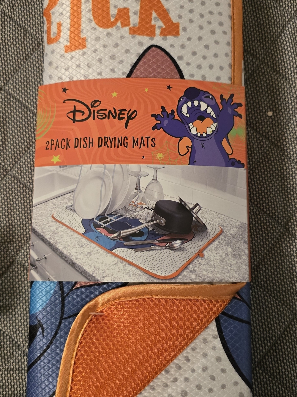 Disney Stitch Kitchen Dish Drying Mat - Blue & Orange